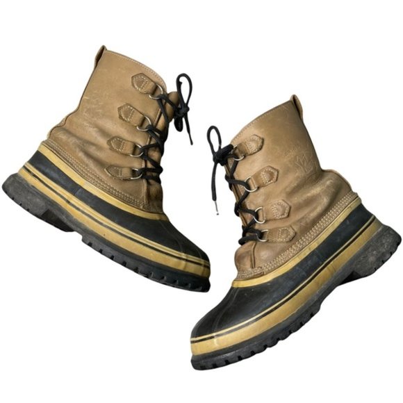 SOREL Men's Vintage Kaufman Caribou Tan Leather Waterproof Snow Boots *No Size* - Picture 7 of 16